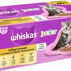 Whiskas Junior Geflügel Auswahl in Gelee 40 x 85 g Knallerangebot